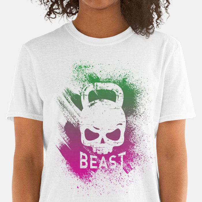 Kettlebell crâne coloré T-shirt unisexe