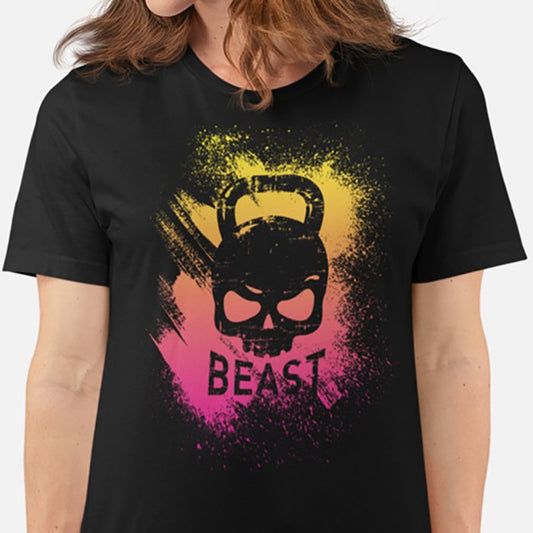 Colorful Skull Kettlebell Unisex T-Shirt